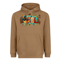 Toasted Coconut gobble with thanksgiving turkeys Heavyweight Hoodie - MaliasSmallBusiness