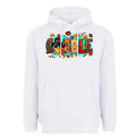 White gobble with thanksgiving turkeys Heavyweight Hoodie - MaliasSmallBusiness