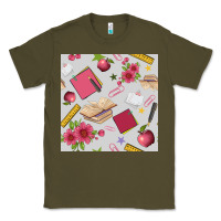 Army Green back to school  seamless pattern Classic Tee - BundleAndBundleShop