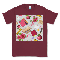 Burgundy back to school  seamless pattern Classic Tee - BundleAndBundleShop