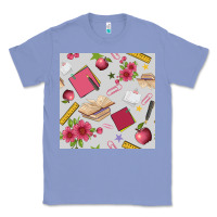 Colony Blue back to school  seamless pattern Classic Tee - BundleAndBundleShop