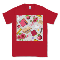 Red back to school  seamless pattern Classic Tee - BundleAndBundleShop