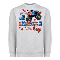 Heather Grey all american boy  monsterr truck Heavyweight Sweatshirt - AdoDesignShop