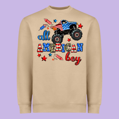 All American Boy  Monsterr Truck Heavyweight Sweatshirt Designed By Adodesignshop