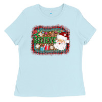 Baby Blue believe santa Ladies Tee - AdoDesignShop