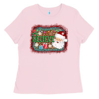 Bubblegum Pink believe santa Ladies Tee - AdoDesignShop