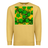 Antique Gold St. Patricks clover pattern digital paper Premium Sweatshirt - BundleAndBundleShop