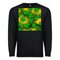 Black St. Patricks clover pattern digital paper Premium Sweatshirt - BundleAndBundleShop