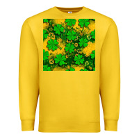 Lemon St. Patricks clover pattern digital paper Premium Sweatshirt - BundleAndBundleShop
