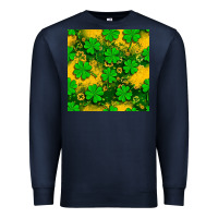Navy St. Patricks clover pattern digital paper Premium Sweatshirt - BundleAndBundleShop