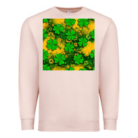 Pale Pink St. Patricks clover pattern digital paper Premium Sweatshirt - BundleAndBundleShop