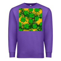 Purple St. Patricks clover pattern digital paper Premium Sweatshirt - BundleAndBundleShop