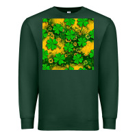 Sports Green St. Patricks clover pattern digital paper Premium Sweatshirt - BundleAndBundleShop
