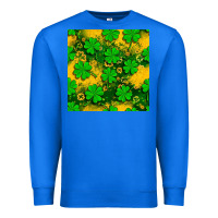 True Royal St. Patricks clover pattern digital paper Premium Sweatshirt - BundleAndBundleShop