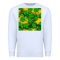 White St. Patricks clover pattern digital paper Premium Sweatshirt - BundleAndBundleShop