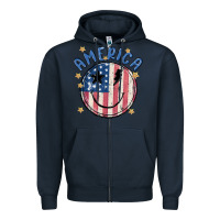 Navy America Zipper Hoodie - MaliasSmallBusiness