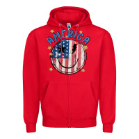 Red America Zipper Hoodie - MaliasSmallBusiness