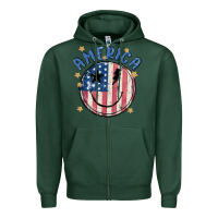 Sports Green America Zipper Hoodie - MaliasSmallBusiness