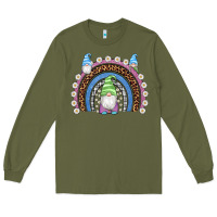 Army Green easter gnome rainbow Long Sleeve Tee - Artiststas
