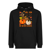 Black fall for jesus he never leaves Heavyweight Hoodie - MaliasSmallBusiness