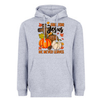 Heather Grey fall for jesus he never leaves Heavyweight Hoodie - MaliasSmallBusiness