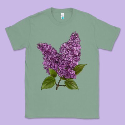 Purple Lilac Flower Classic Tee Designed By Lillyallendesigns