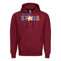 Burgundy oh my stars Zipper Hoodie - MaliasSmallBusiness