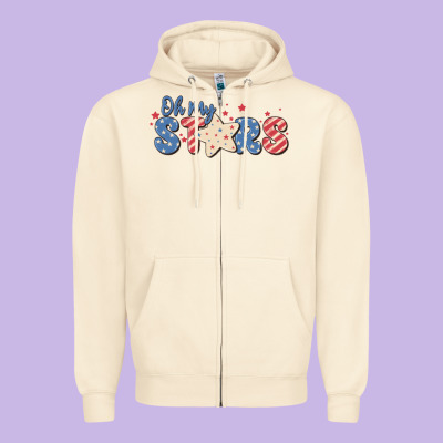 Oh My Stars Zipper Hoodie Designed By Maliassmallbusiness