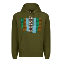 Army Green Western Farm Life Cowhide Brush Strokes Premium Hoodie - Bettercallsaul