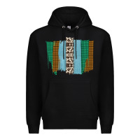 Black Western Farm Life Cowhide Brush Strokes Premium Hoodie - Bettercallsaul