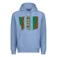 Colony Blue Western Farm Life Cowhide Brush Strokes Premium Hoodie - Bettercallsaul