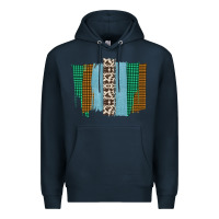 Navy Western Farm Life Cowhide Brush Strokes Premium Hoodie - Bettercallsaul