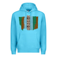 Ocean Blue Western Farm Life Cowhide Brush Strokes Premium Hoodie - Bettercallsaul