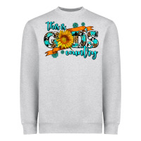 Heather Grey this is gods country sunflower Heavyweight Sweatshirt - AdoDesignShop