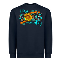 Navy this is gods country sunflower Heavyweight Sweatshirt - AdoDesignShop