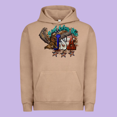 God Bless The Usa Eagle 4th Of July Urban Hoodie Designed By Howdyjamesfarm