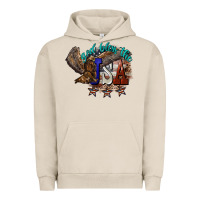 Pigment French Oak God bless the USA Eagle 4th of july Urban Hoodie - HowdyJamesFarm