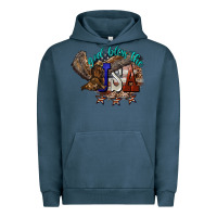 Pigment Midnight Navy God bless the USA Eagle 4th of july Urban Hoodie - HowdyJamesFarm