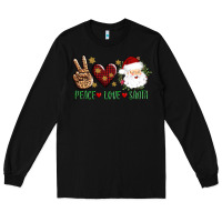 Black peace love Santa Long Sleeve Tee - AdoDesignShop