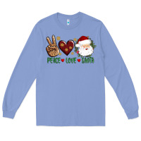 Colony Blue peace love Santa Long Sleeve Tee - AdoDesignShop