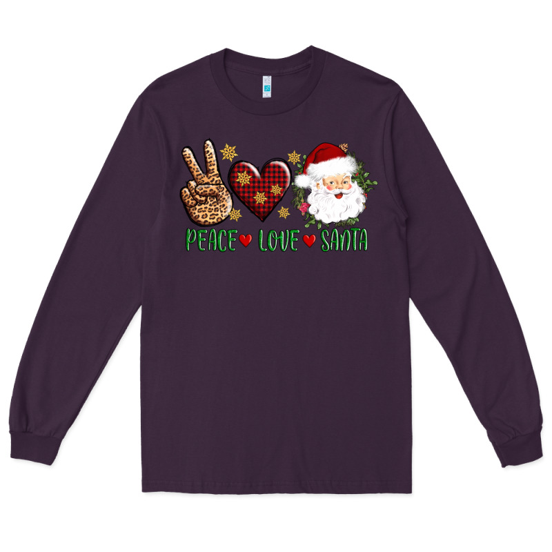 Peace Love Santa Long Sleeve Tee by AdoDesignShop | Teevron