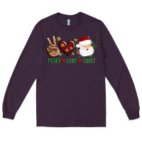 Plum peace love Santa Long Sleeve Tee - AdoDesignShop