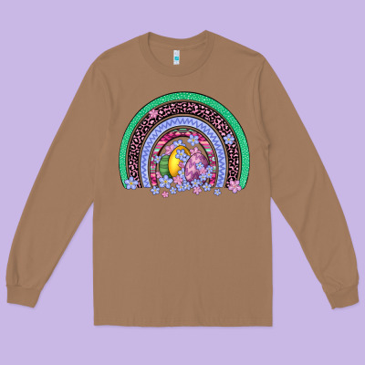 Easter Egg Rainbow Long Sleeve Tee Designed By Artiststas