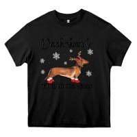 Black dachshund through the snow Heavy Core Tee - MaliasSmallBusiness