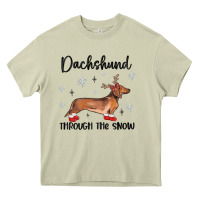 Mossy dachshund through the snow Heavy Core Tee - MaliasSmallBusiness