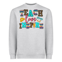 Heather Grey teach love inspire Heavyweight Sweatshirt - AdoDesignShop