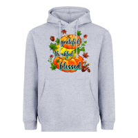 Heather Grey grateful thankful blessed Heavyweight Hoodie - MaliasSmallBusiness