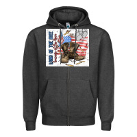 Charcoal Heather land of the free Zipper Hoodie - MaliasSmallBusiness