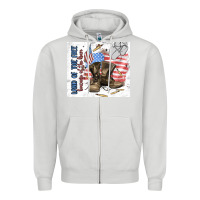 Dove Grey land of the free Zipper Hoodie - MaliasSmallBusiness