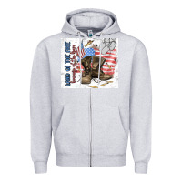 Heather Grey land of the free Zipper Hoodie - MaliasSmallBusiness